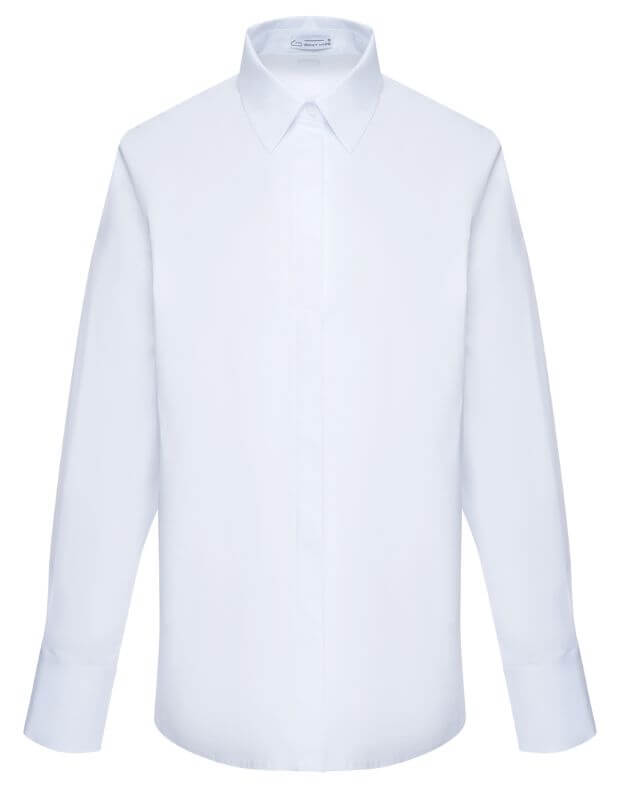 Сорочка базова з прихованими ґудзиками, біла - Фото 6