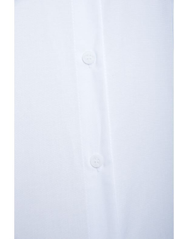 Koszula basic casual oversize z jedną kieszenią, biały - Фото 7