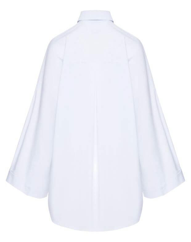 Сорочка базова повсякденна оверсайз з однією кишенею, біла - Фото 8