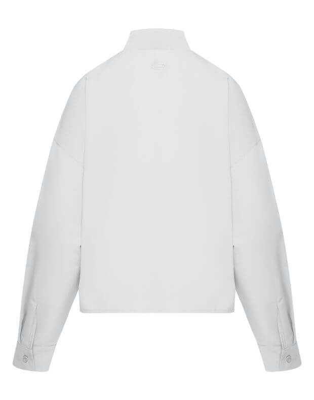 Сорочка вкорочена з накладними кишенями, біла - Фото 8