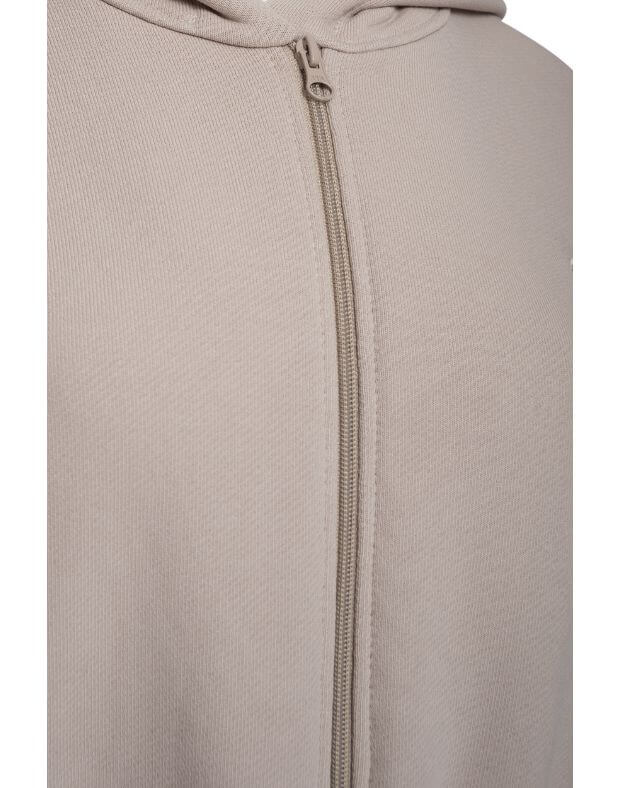Krótky sweter wiosenny z szerokim mankietem na pasek i zamkiem błyskawicznym, kawowy - Фото 7