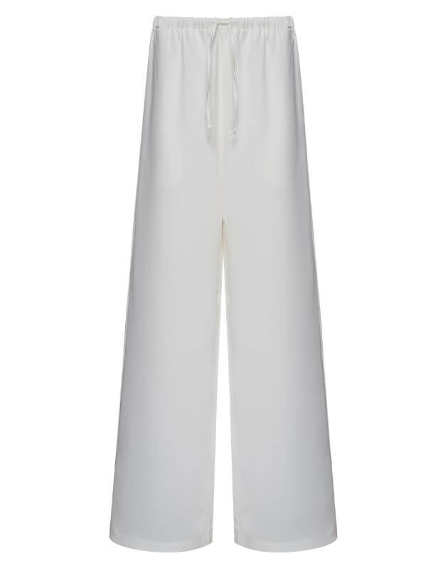 Satynowe spodnie w stylu piżamy, mleczarnia - Фото 6