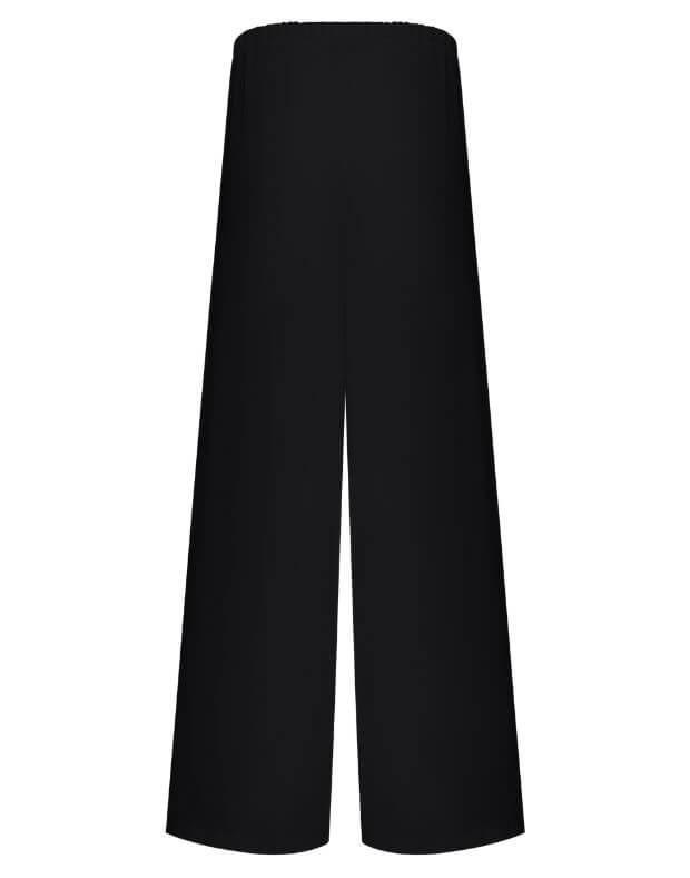 Штани сатинові піжамного стилю, чорні - Фото 8