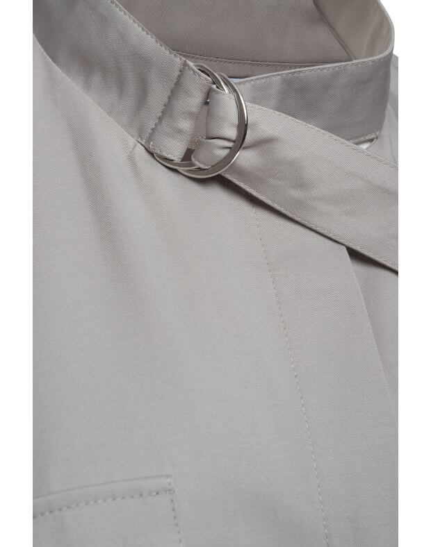 Сорочка вкорочена з накладними кишенями, капучіно - Фото 7