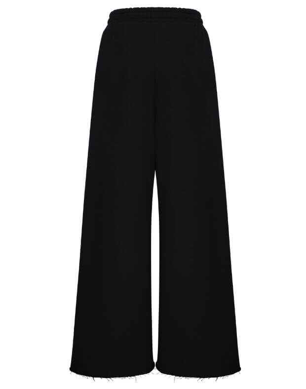 Spodnie o prostym, szerokim stylu, wiosna, czarny - Фото 8