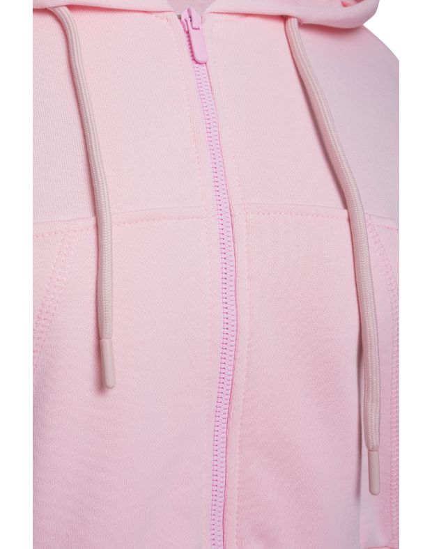 Кофта на блискавці вкорочена з капюшоном та кишенею літня, світло-рожева - Фото 7