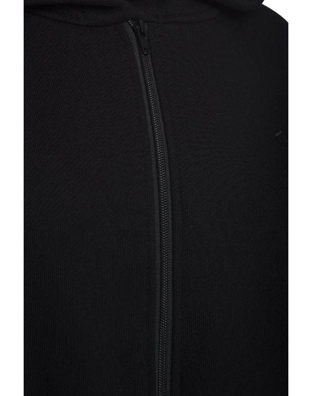 Krótky sweter wiosenny z szerokim mankietem na pasek i zamkiem błyskawicznym, czarny - Фото 7