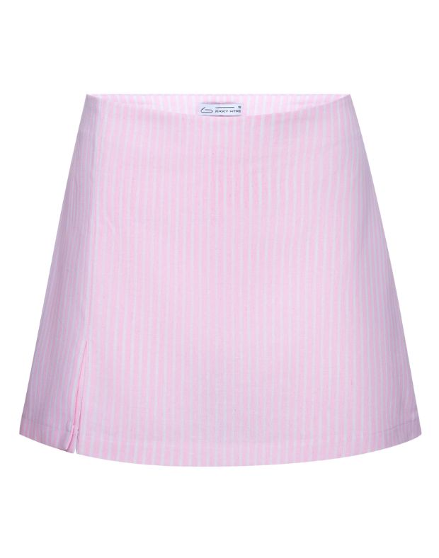 Спідниця-шорти у смужку, рожево-білі - Фото 6