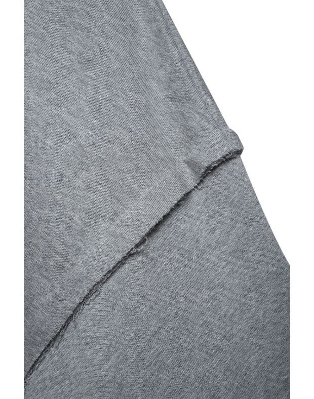 Krótka bluza oversize z niewykończonym brzegiem, szary melanż - Фото 7