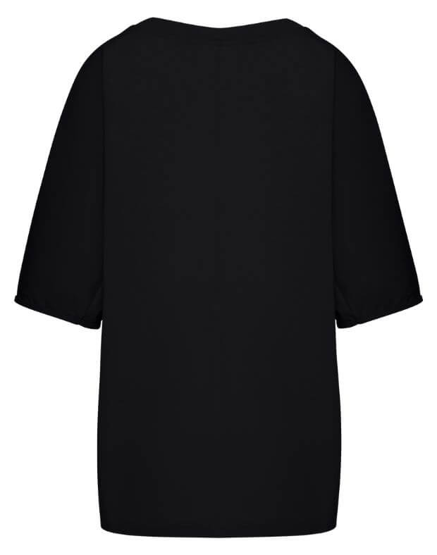 T-shirt oversize raglanowa z bardzo gęstej bawełny, czarny - Фото 8