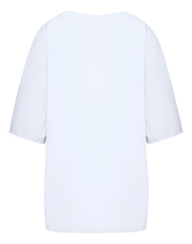 T-shirt oversize raglanowa z bardzo gęstej bawełny, biały - Фото 8