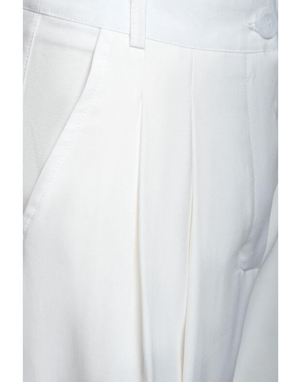 Spodnie basic oversize wykonane z lekkiej tkaniny, mleczarnia - Фото 7