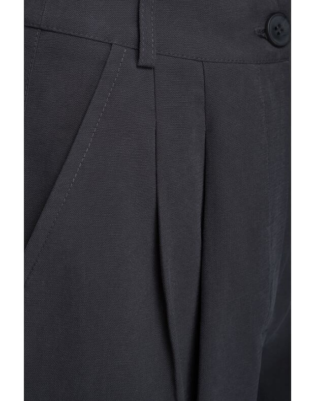 Spodnie basic oversize wykonane z lekkiej tkaniny, grafit - Фото 7