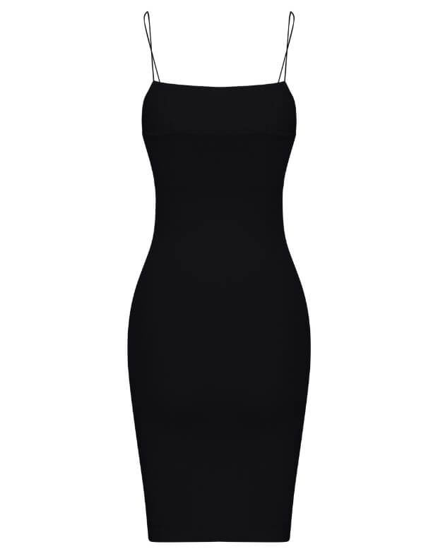 Сукня міні по фігурі, чорна - Фото 8