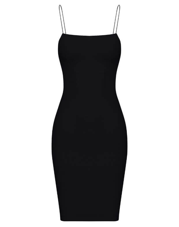 Сукня міні по фігурі, чорна - Фото 7