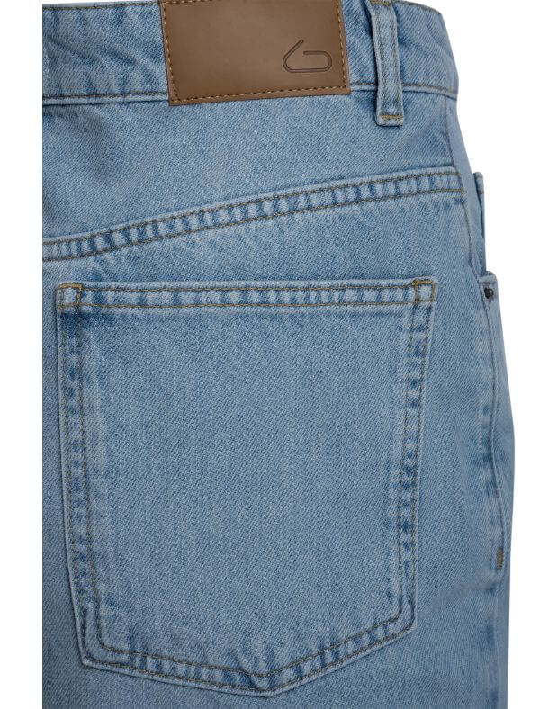 Spódnica maxi z rozcięciem dżinsem, błękitny - Фото 7