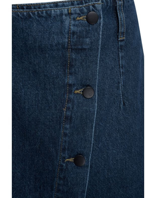 Spódnica maxi jeansowa zapinana na guziki, ciemnoniebieski - Фото 7