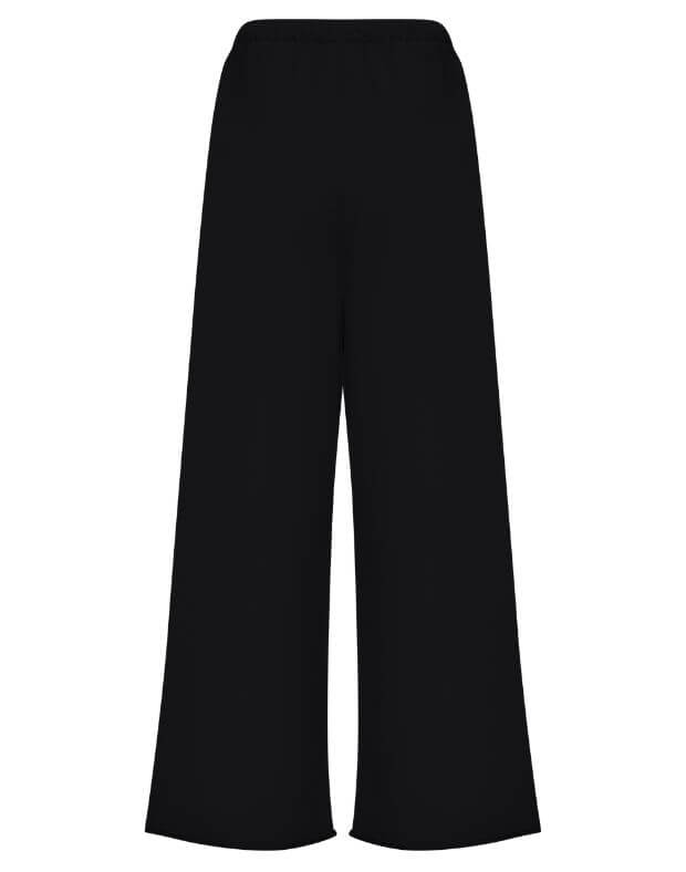 Letnie proste spodnie oversize, czarny - Фото 8