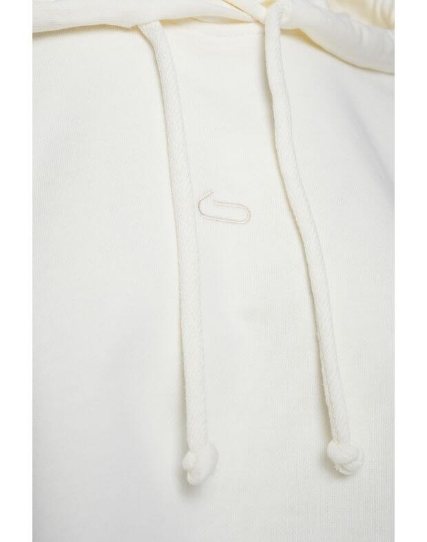 Bluza z kapturem letnia skrócony oversize, ecru - Фото 7