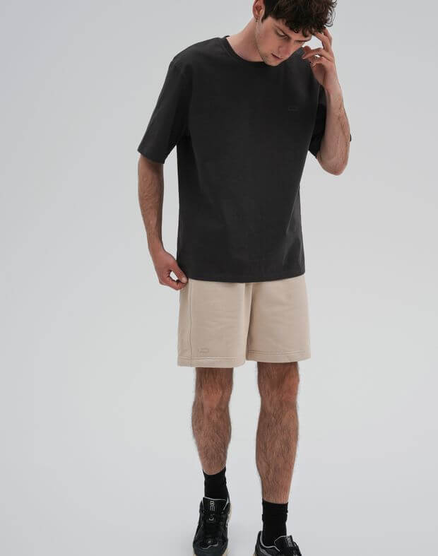 Чоловічі шорти літні оверсайз, бежеві - Фото 6