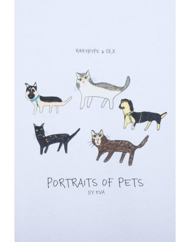 Футболка "Portraits of Pets" з принтом п'ять котиків та собачок by Eva - Фото 7