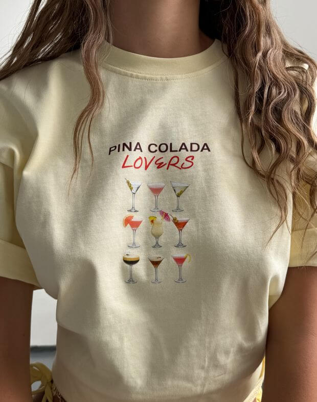 Футболка у колоборації з В. Козловським "Pina Colada Lovers + бокали", ніжно жовта - Фото 5