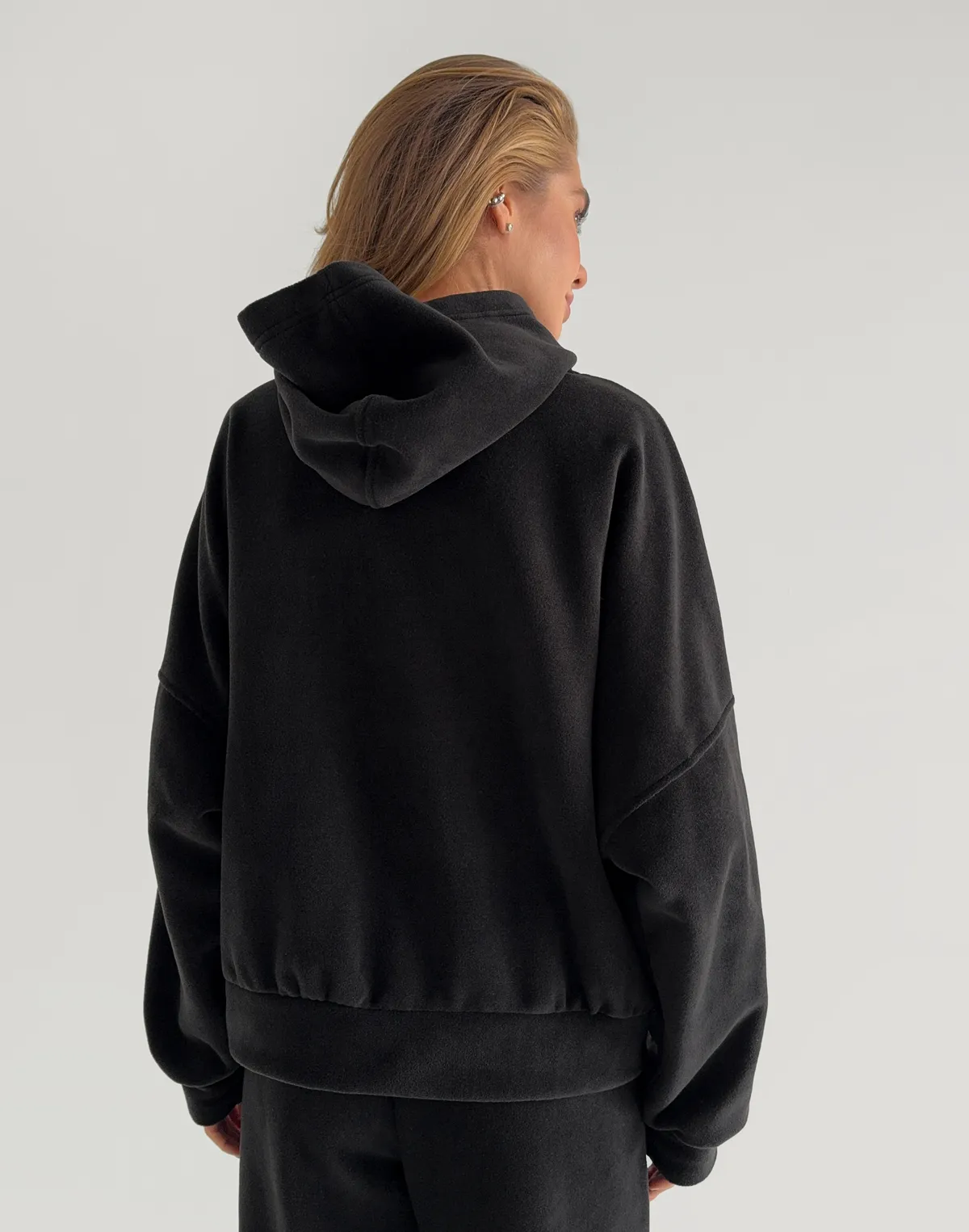 Худі оверсайз флісовий, антрацит - Фото 2