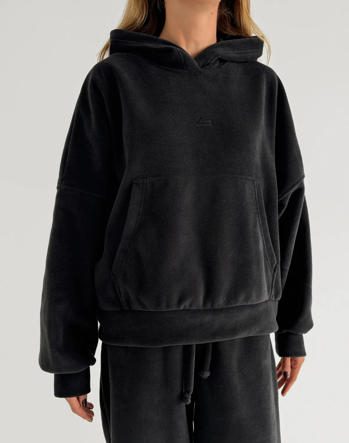 Худі оверсайз флісовий, антрацит - Фото 1