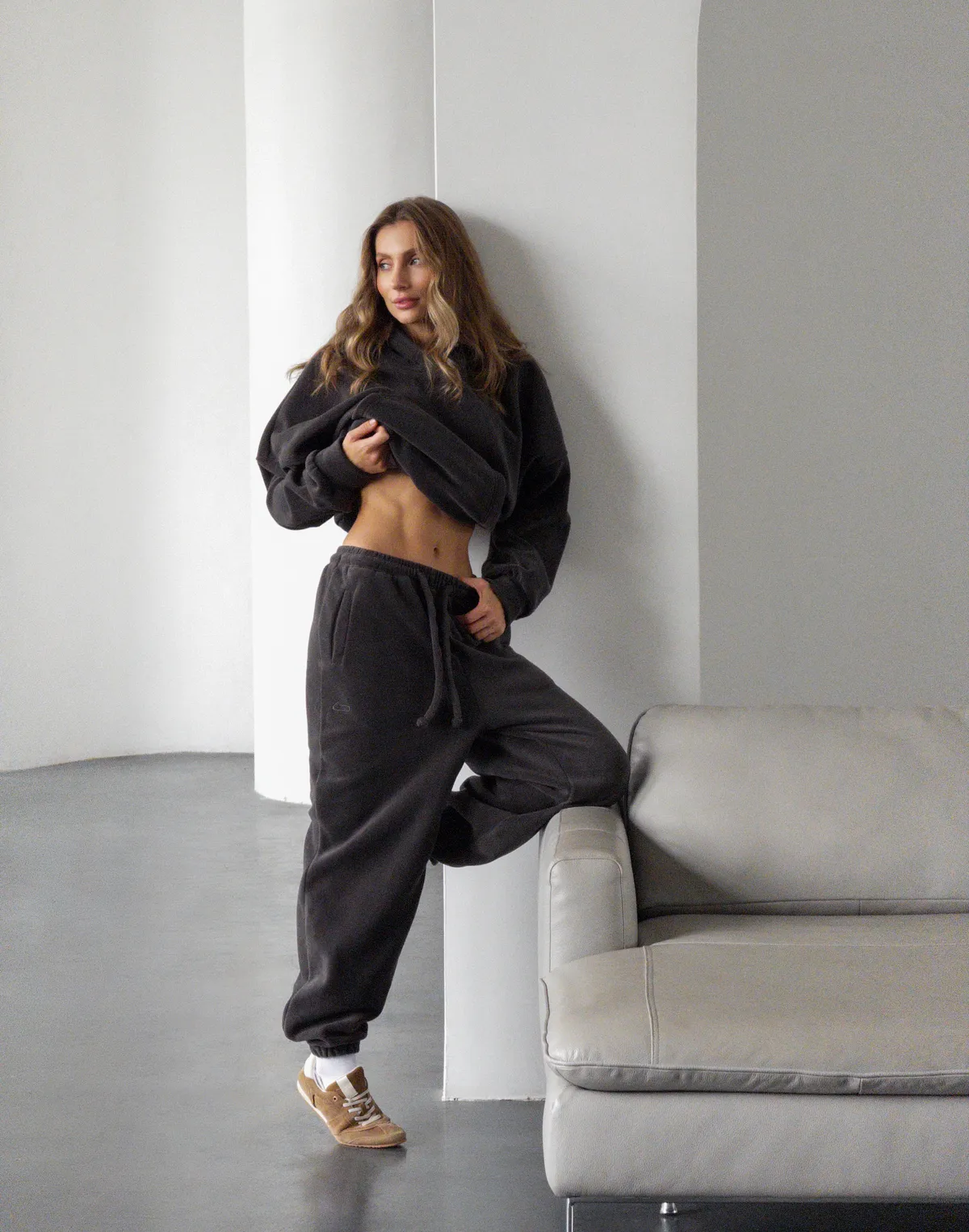 Худі оверсайз флісовий, графіт - Фото 6