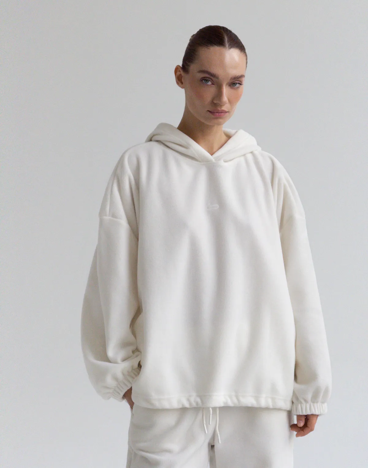 Худі супер оверсайз подовжений, екрю - Фото 8