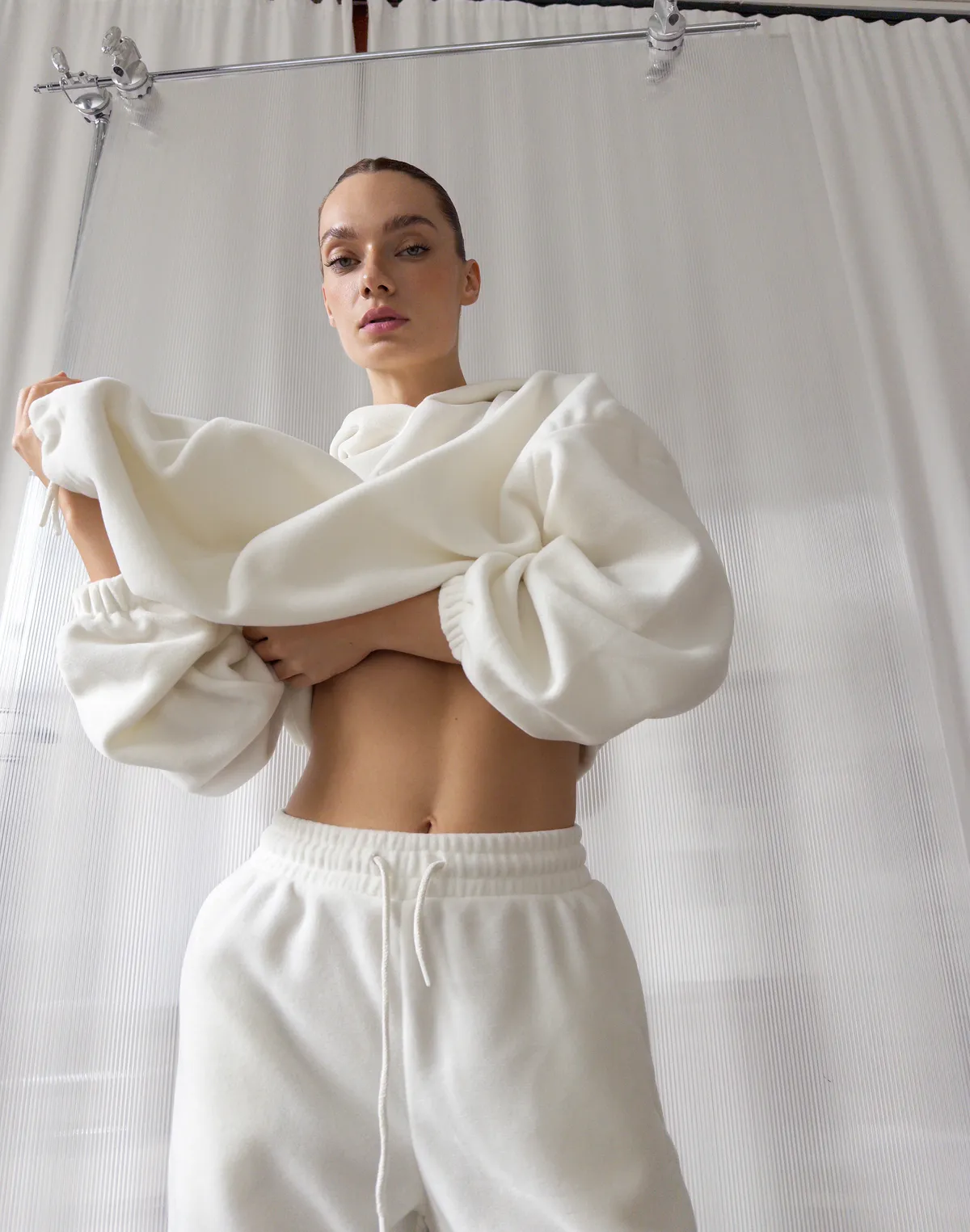 Худі супер оверсайз подовжений, екрю - Фото 7