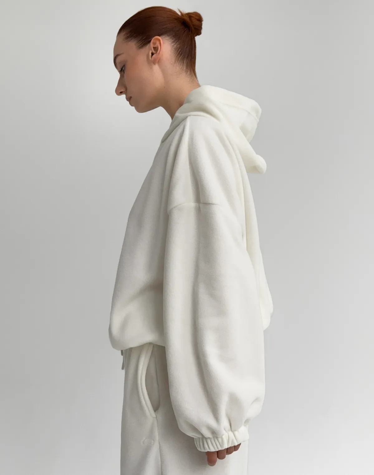 Худі супер оверсайз подовжений, екрю - Фото 5