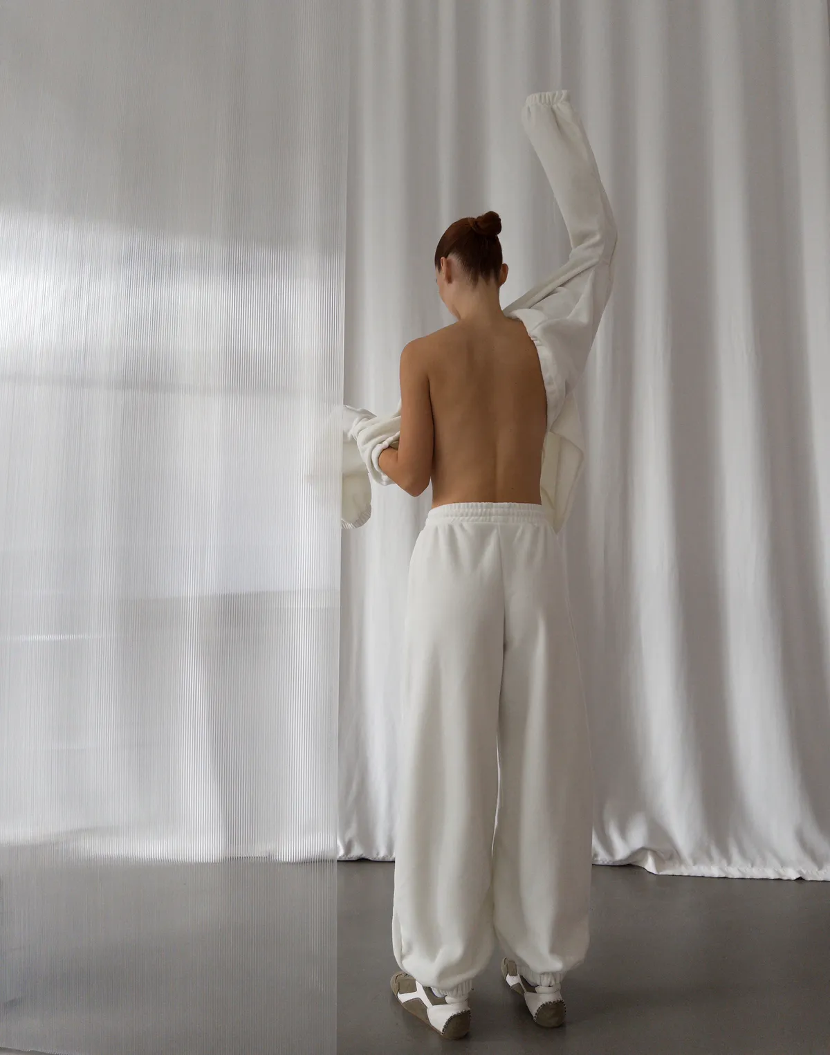 Джогери флісові оверсайз зимові, екрю - Фото 4