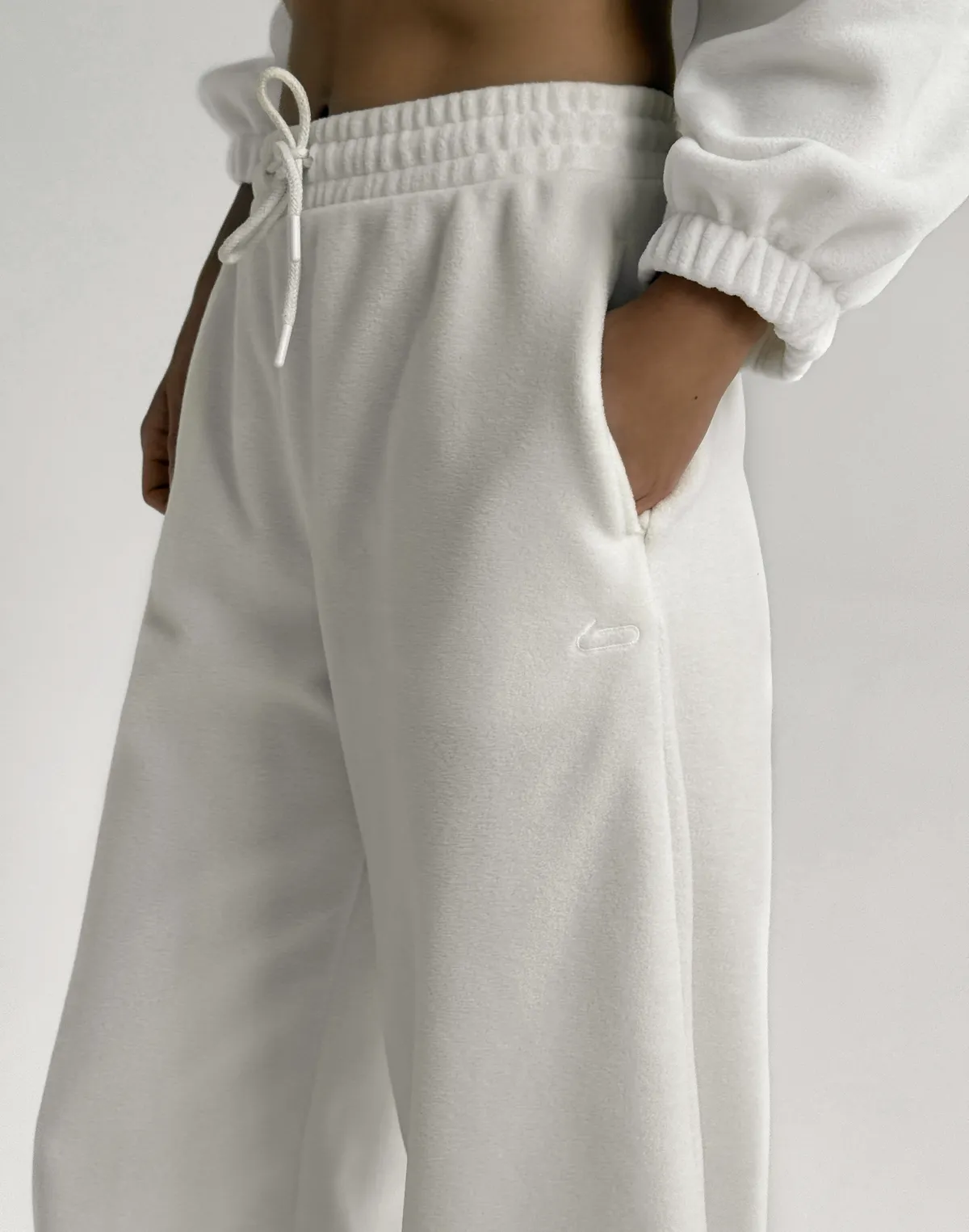 Джогери флісові оверсайз зимові, екрю - Фото 5