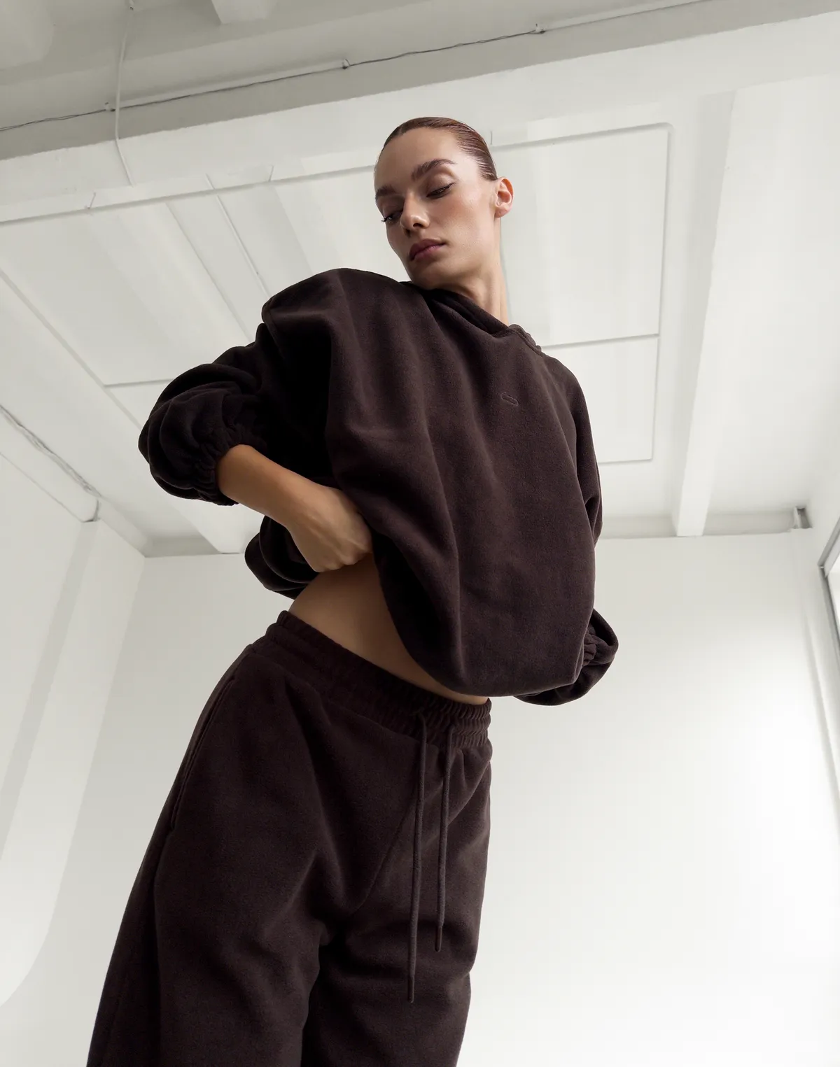 Худі супер оверсайз подовжений, темний шоколад - Фото 6