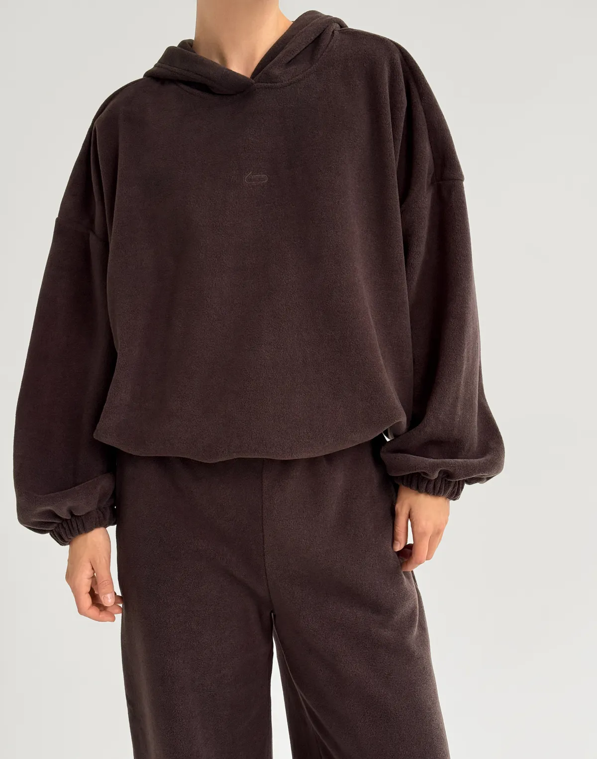 Худі супер оверсайз подовжений, темний шоколад - Фото 1