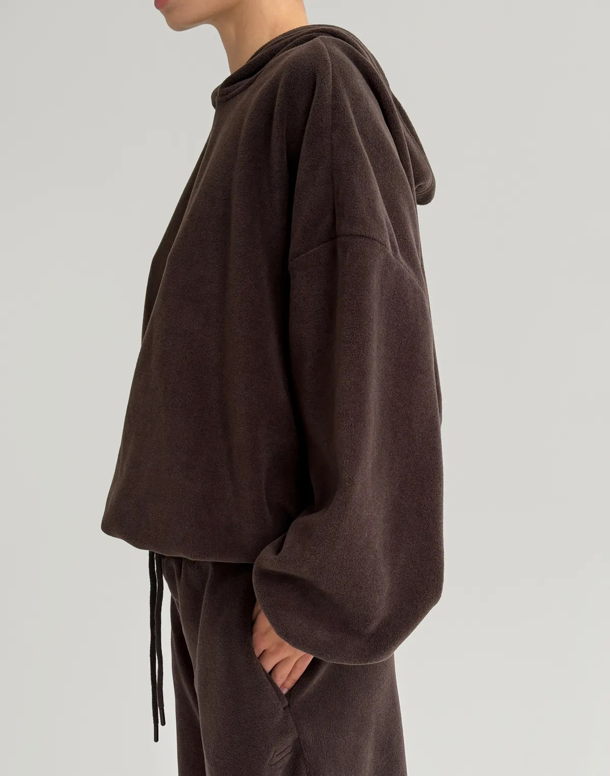 Худі супер оверсайз подовжений, темний шоколад - Фото 7