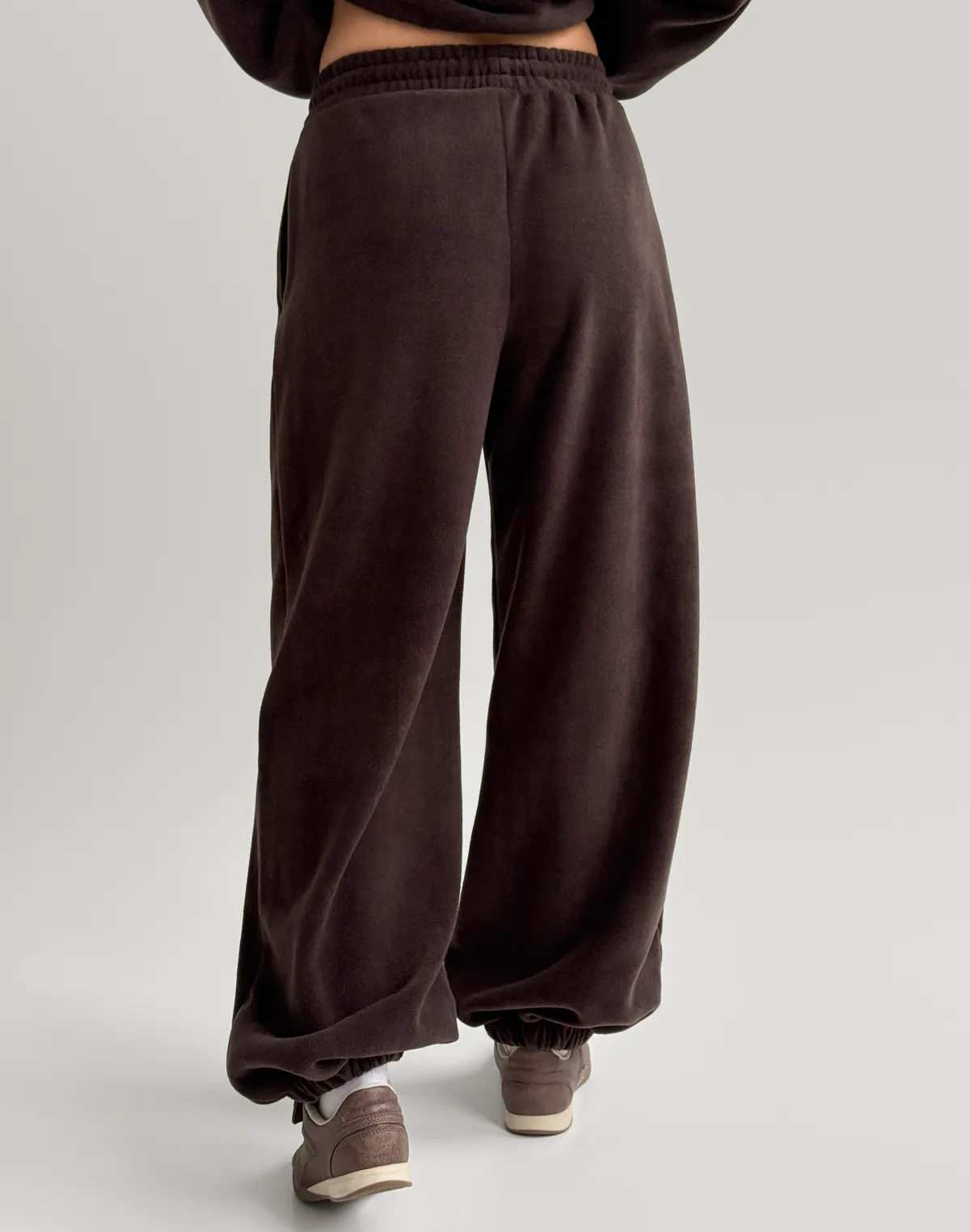 Джогери флісові оверсайз зимові, темний шоколад - Фото 2