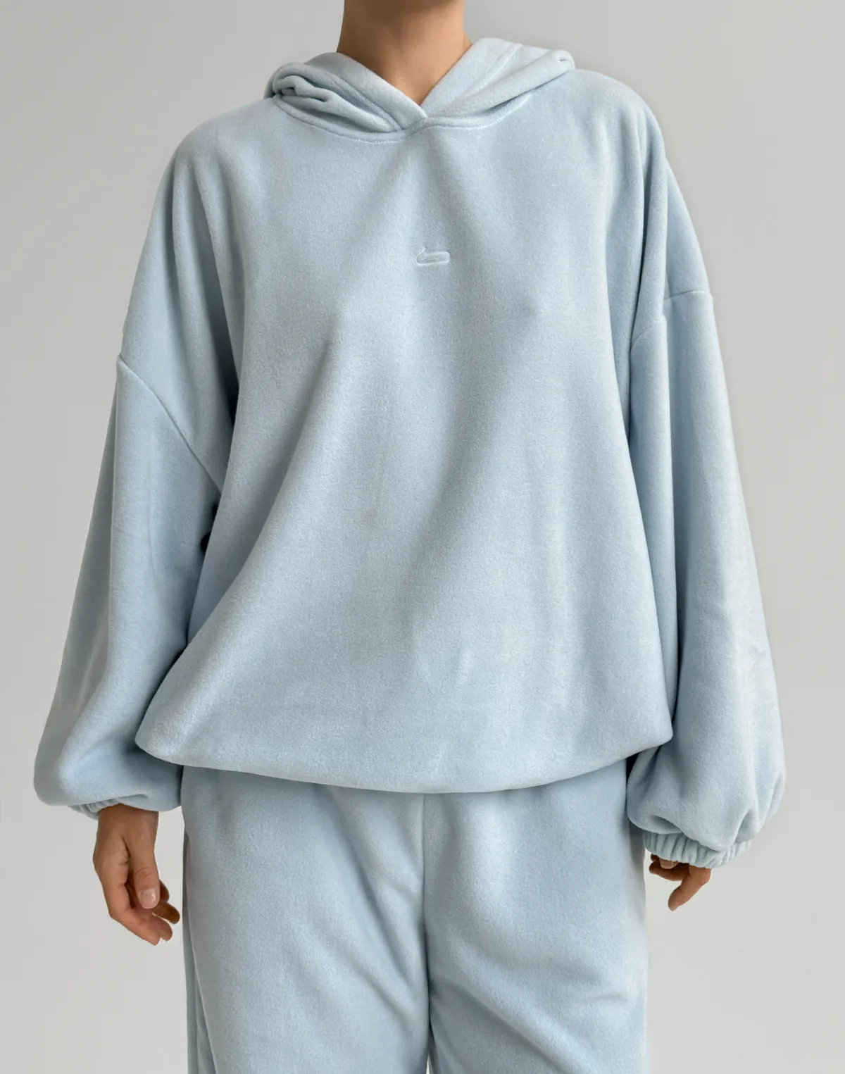 Худі супер оверсайз подовжений, холодний блакитний - Фото 1