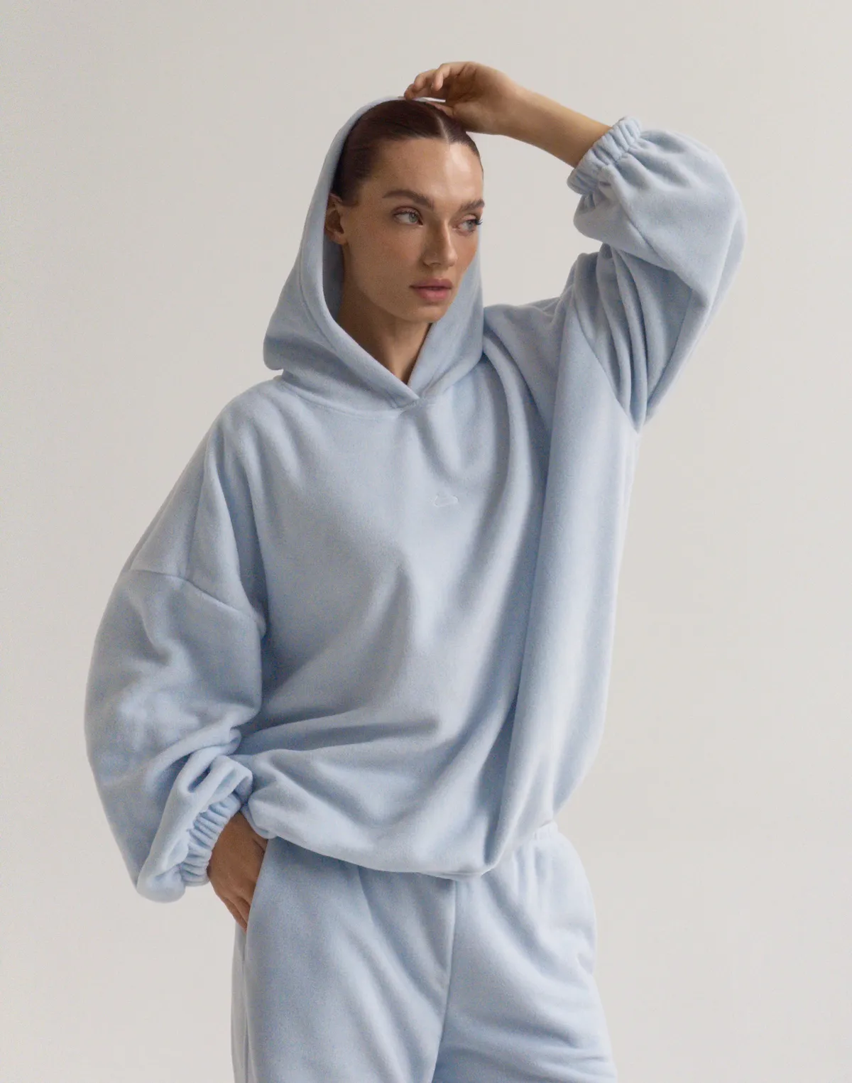 Худі супер оверсайз подовжений, холодний блакитний - Фото 3