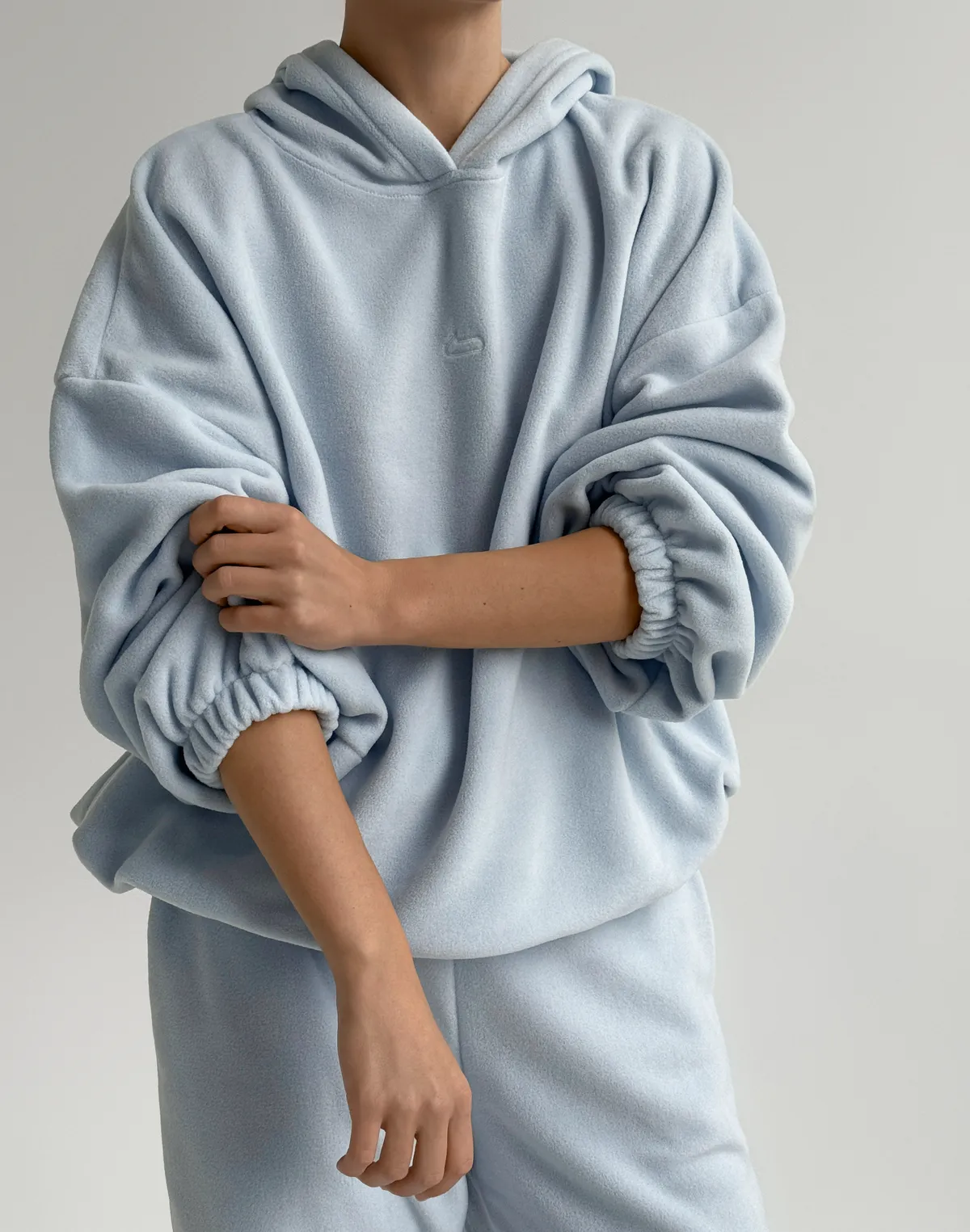 Худі супер оверсайз подовжений, холодний блакитний - Фото 6