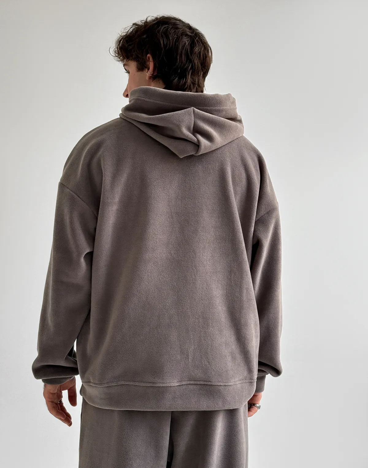 Флісовий чоловічий худі зимовий, сірий димчатий - Фото 2