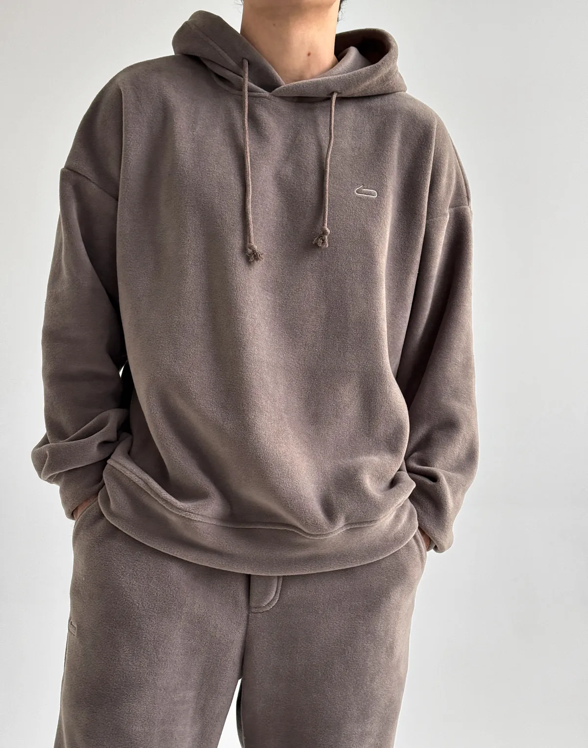 Флісовий чоловічий худі зимовий, сірий димчатий - Фото 1