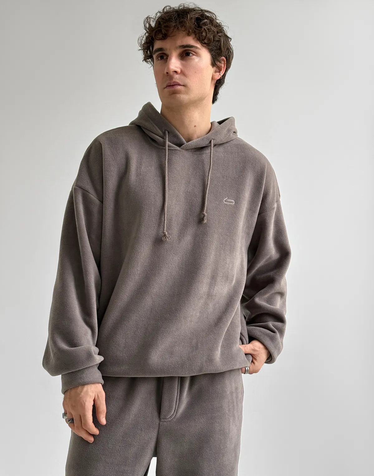 Флісовий чоловічий худі зимовий, сірий димчатий - Фото 6