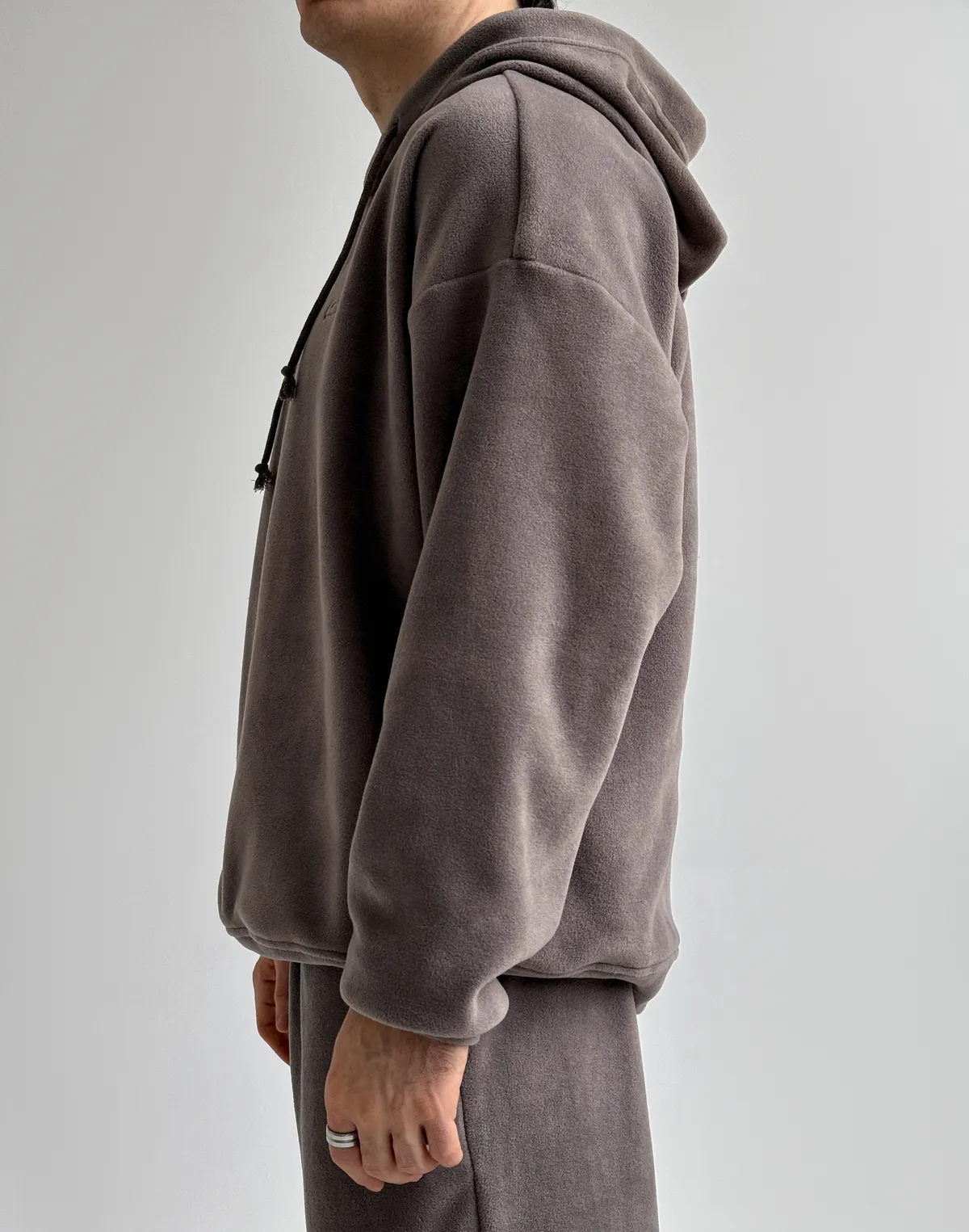 Флісовий чоловічий худі зимовий, сірий димчатий - Фото 4