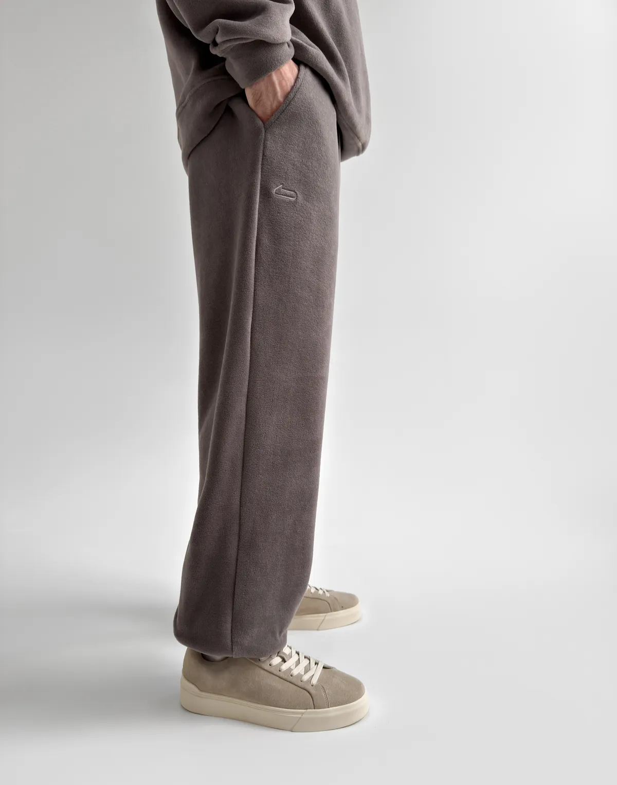 Флісові чоловічі джогери зимові, сірі димчаті - Фото 5