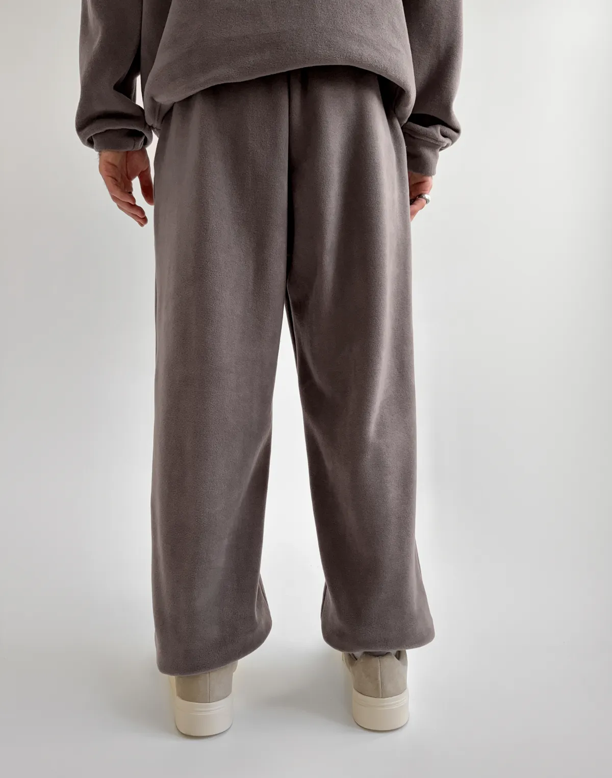 Флісові чоловічі джогери зимові, сірі димчаті - Фото 2