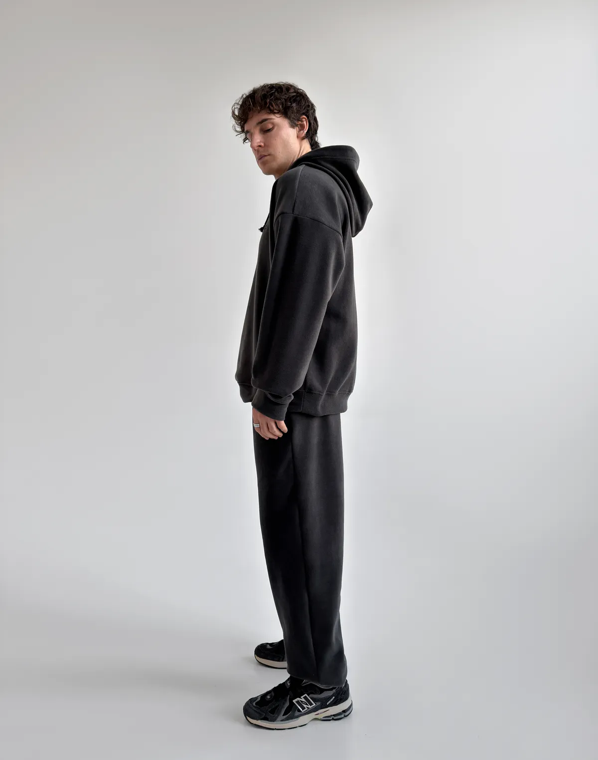 Комплект чоловічій флісовий зимовий худі та джогери, графіт - Фото 6