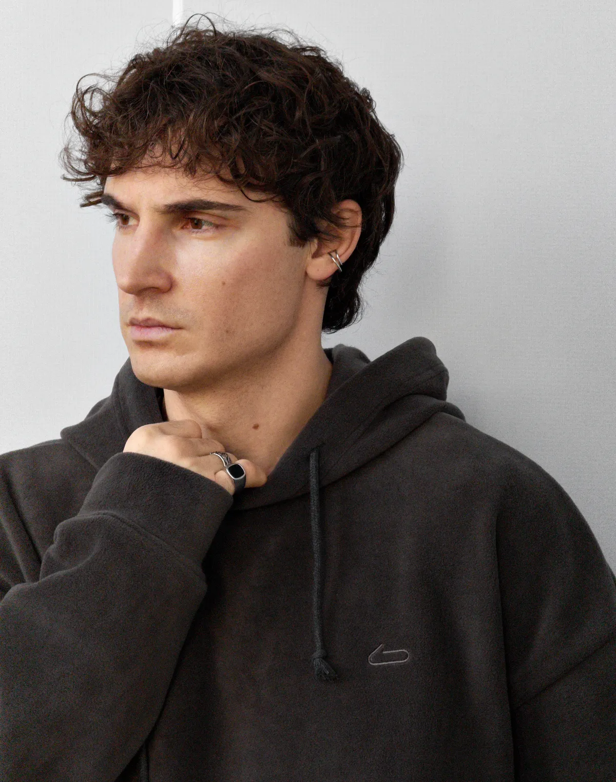 Флісовий чоловічий худі зимовий, графіт - Фото 5