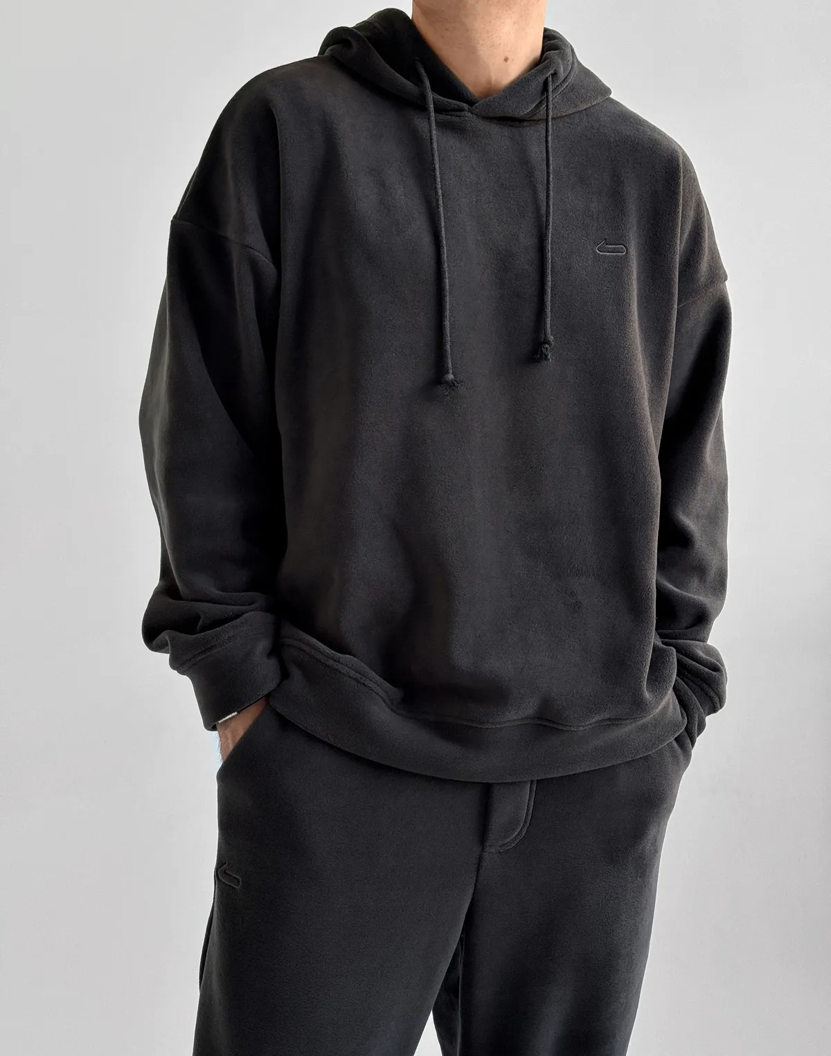 Флісовий чоловічий худі зимовий, графіт - Фото 1